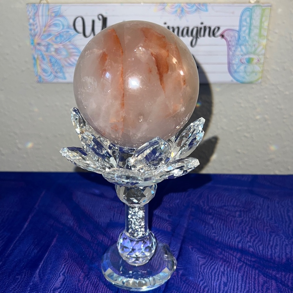 💎  Ferruginous Quartz Sphere.  FREE LED DISPLAY with this Sphere